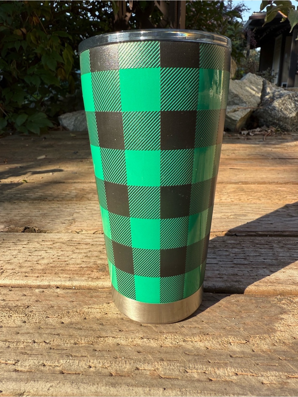 Insulated Green and Black Fifty Fifty Tumbler